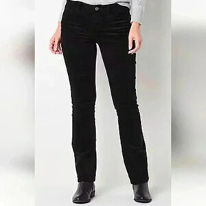 St. John's Bay Cotton Jet Black Velvet Corduroy Straight Leg Pants Size L - XL